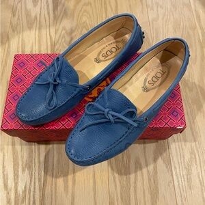 Tod's Navy Leather Slip-Ons